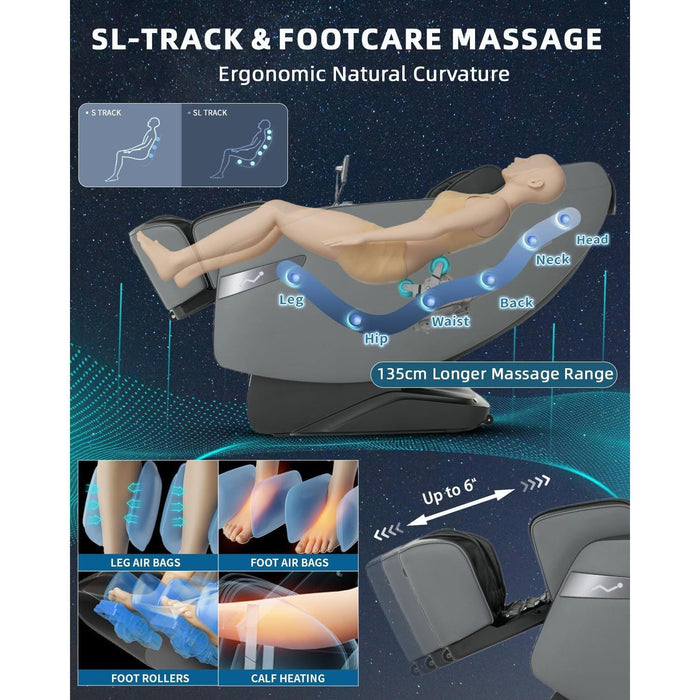 3D Full Body Massage Chair Zero Gravity with Heat and SL-Track