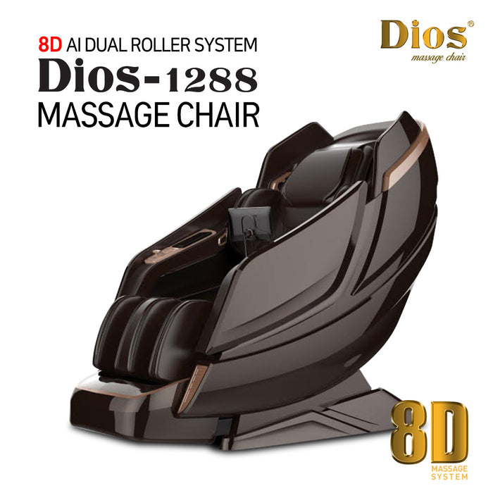 Kahuna Chair Dios Massage Chair 8D AI Dual Air Tech Touch Roller SL-track with Brain Relaxation Program Dios-1288 Black