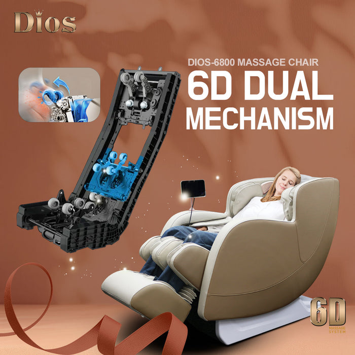 Kahuna Dios Massage Chair 6D Dual Core Air Roller SL-track Dios-6800