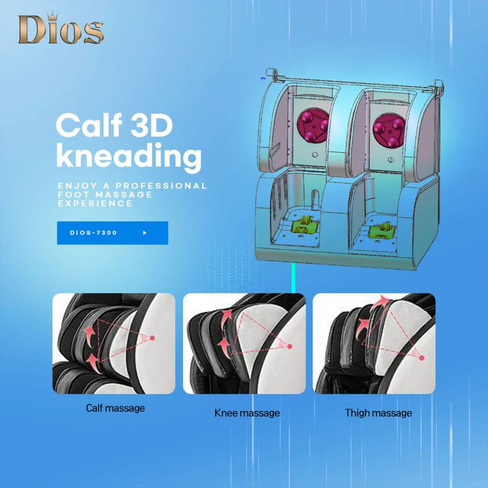 Kahuna Dios Massage Chair 7D Dual Core Air Roller SL-track with 3D Calf Kneading - Dios-7300