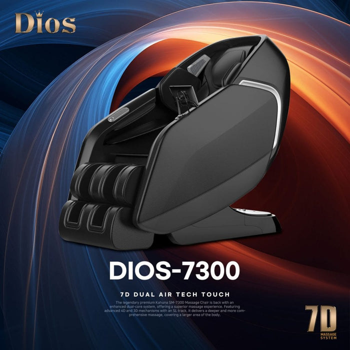 Kahuna Dios Massage Chair 7D Dual Core Air Roller SL-track with 3D Calf Kneading - Dios-7300