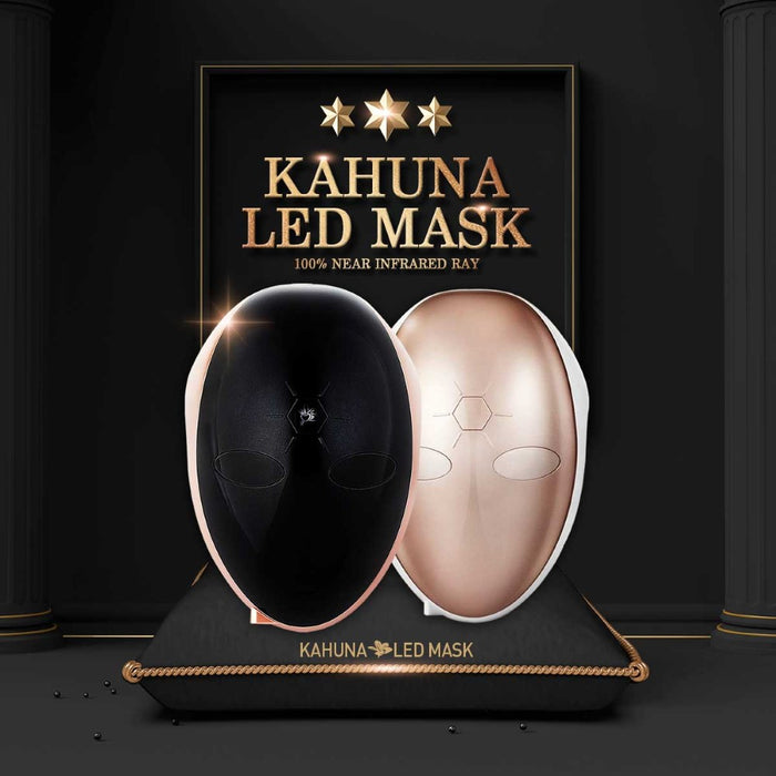 Kahuna Premium LED mask - Made in Korea, Korean Beauty Secret, Healthy Glowing Glass Skin – Collagen Activation – Black/RoseGold