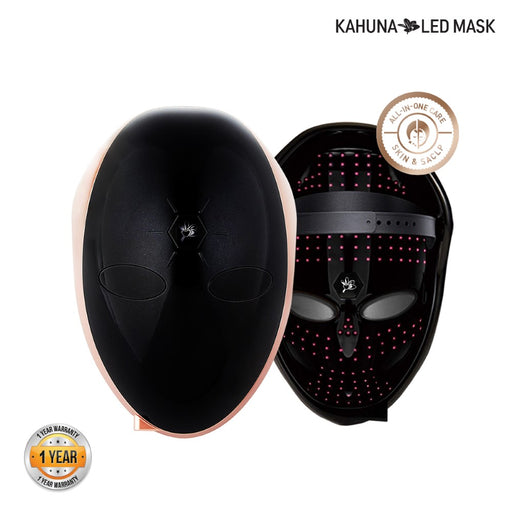Kahuna Premium LED mask - Made in Korea, Korean Beauty Secret, Healthy Glowing Glass Skin – Collagen Activation – Black/RoseGold