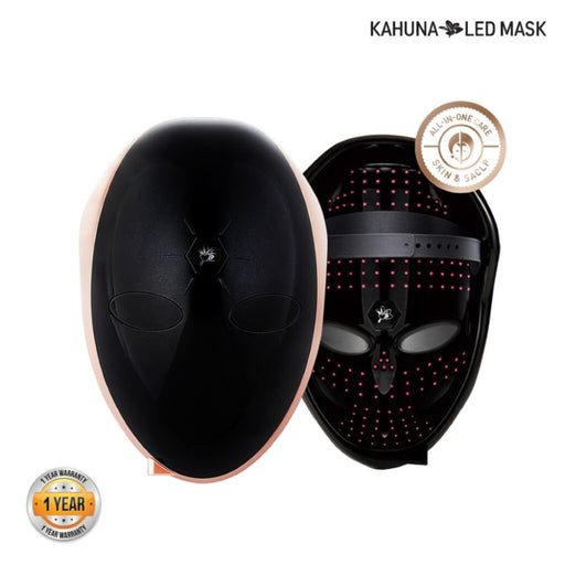 Kahuna Premium LED mask - Made in Korea, Korean Beauty Secret, Healthy Glowing Glass Skin – Collagen Activation – Black/RoseGold