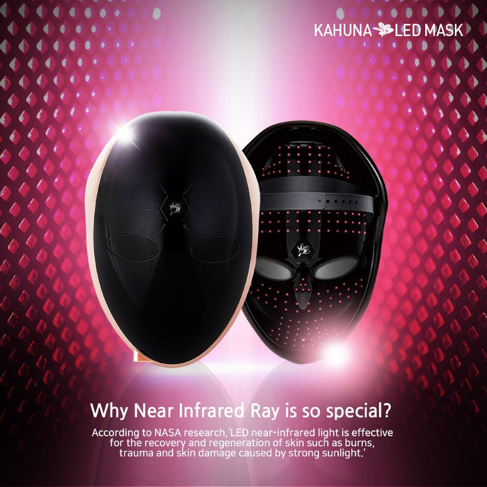 Kahuna Premium LED mask - Made in Korea, Korean Beauty Secret, Healthy Glowing Glass Skin – Collagen Activation – Black/RoseGold