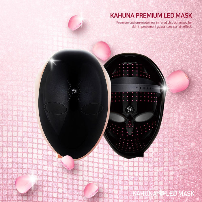 Kahuna Premium LED mask - Made in Korea, Korean Beauty Secret, Healthy Glowing Glass Skin – Collagen Activation – Black/RoseGold