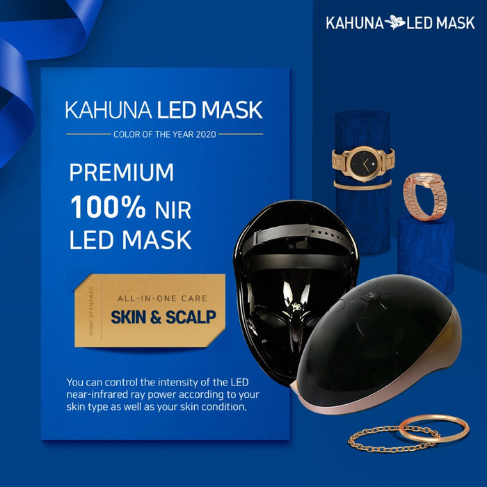 Kahuna Premium LED mask - Made in Korea, Korean Beauty Secret, Healthy Glowing Glass Skin – Collagen Activation – Black/RoseGold